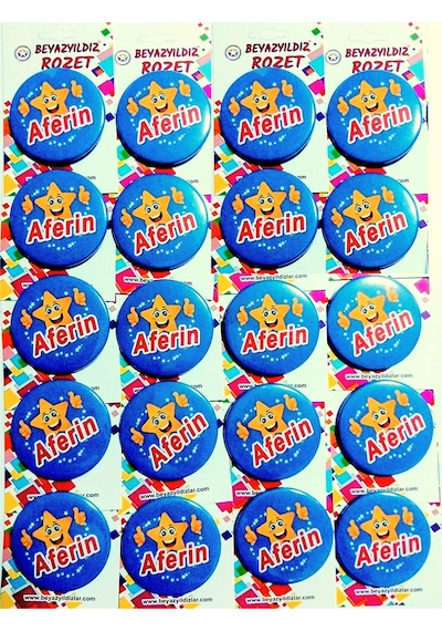 Öğrenci Motivasyon Aferin Rozetleri 20 Adet N11.570 Çok Renkli
