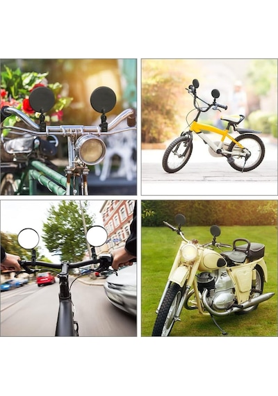 Sarissa 2 Adet Geniş Açı Bisiklet -scooter Gidon Aynası - Dikiz Aynası Bisiklet Aksesuarı Bisiklet Ayna