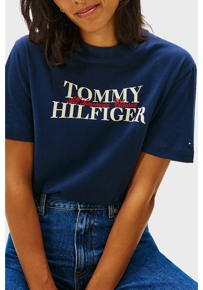 Tommy Hilfiger Bayan T Shirt Ww0ww47884 C1g Lacivert Lacivert