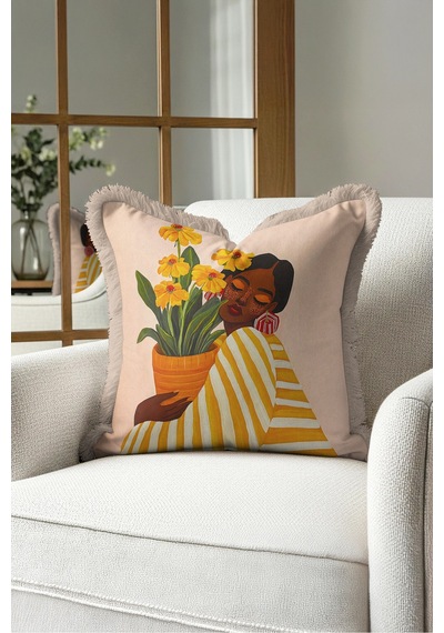 Boho Çiçekli Kadın Figürlü Saçaklı Yastık Kılıfı-sanatsal Floral Pudra Vizon Püsküllü Kırlent Kılıfı Kadim Lagün Saten Boho Çiçekli Kadın Figürlü Saçaklı Yastık Kılıfı-sanatsal Floral Pudra Vizon Püsküllü Kırlent Kılıfı Kadim Lagün Saten