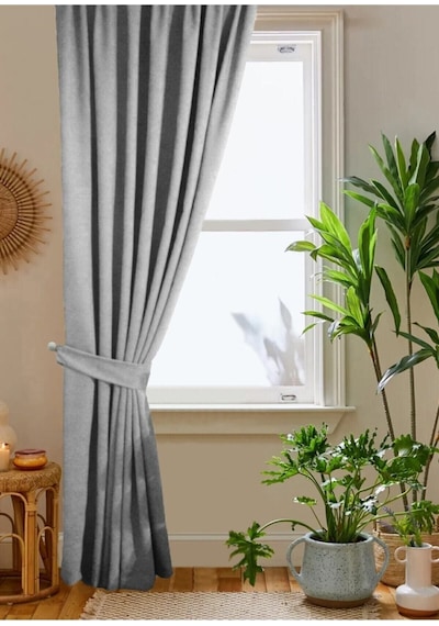 Home Color Home Açık Gri Petek Kadife Dokulu Fon Perde Düz Dikişli Ekstrafor Büzgü 1.sınıf Kalite Açık Gri
