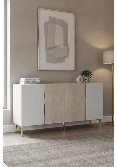 Ka1524btg Poli Konsol Ve Tv Sehpası Beyaz-traverten-gold 150cm Beyaz - Traverten - Gold Ka1524btg Poli Konsol Ve Tv Sehpası Beyaz-traverten-gold 150cm Beyaz - Traverten - Gold