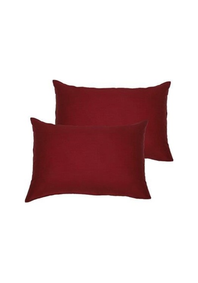 Düz Pamuklu 2'li Yastık Kılıfı 50x70 Cm Bordo