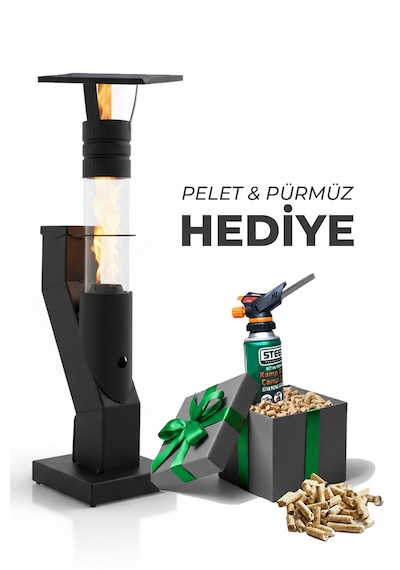 Outdoor Mini Cam Portatif Pelet Kamp Sobası Bahçe Teras - Pürmüz&pelet Hediyeli