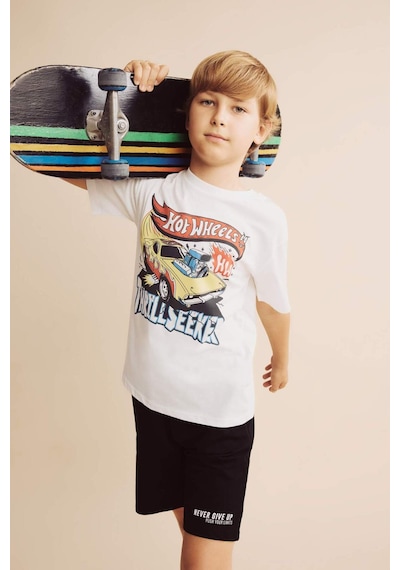 Defacto Hot Wheels Oversıze Bisiklet Yaka Kısa Kollu Ecru Tişört Erkek Çocuk H8313a826hser105 Ekru-er105