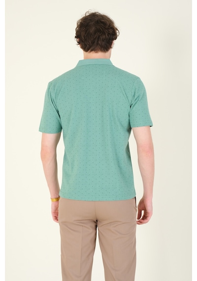 Giyim Dünyası Erkek Desenli Cepli Polo Yaka T-shirt Mint 001