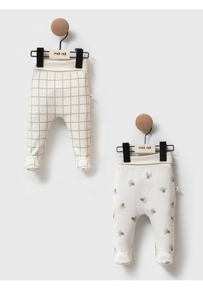 Moi Noi Baby Moi Noi 2li Baskılı Tek Alt Bebe - Gri