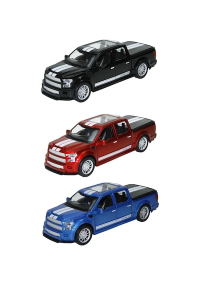 Ford Pickup 1:22 Ölçek Metal Siyah - Sesli, Işıklı Ve Çek Bırak Off-road Oyuncak Arazi Aracı Çok Renkli