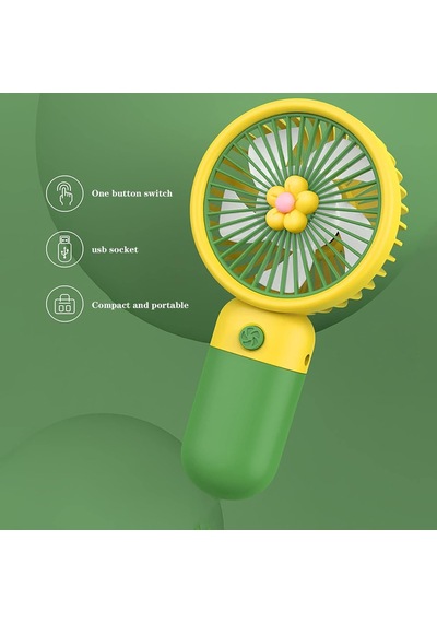 Mini Usb Fan, Taşınabilir, Farklı Renk Seçeneği Yeşil-sarı Diğer