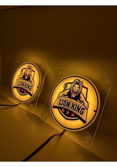 Ahmet Otomotiv Lion King Aslan Kral Cam Önü Logo Tabela 12volt