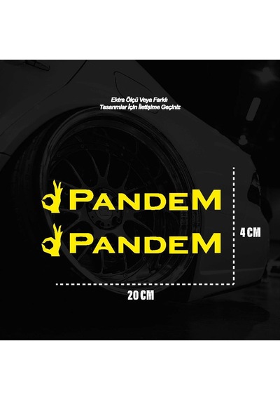 Pandem Motosiklet Araba Laptop Sticker Yapışkanlı Folyo Sarı