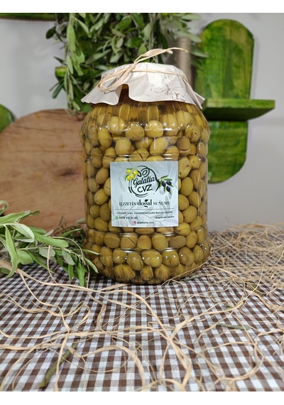 Aydın Yöresi Gemlik Cinsi Sofralık Tatlandırılmış Kırma Yeşil Zeytin 3 Kg