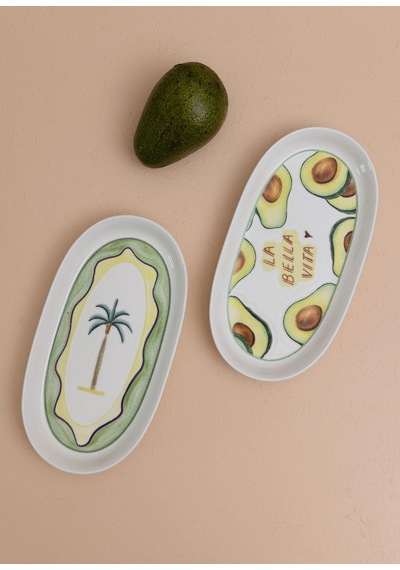 The Mia Itl0019 Italian Summer Oval Servis Tabağı 2li 29 Cm Ekru