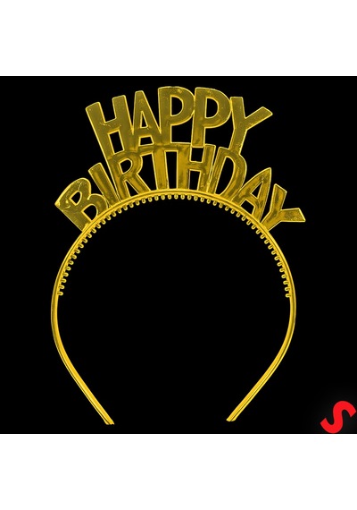 Happy Birthday Plastik Taç - Altın 0-99