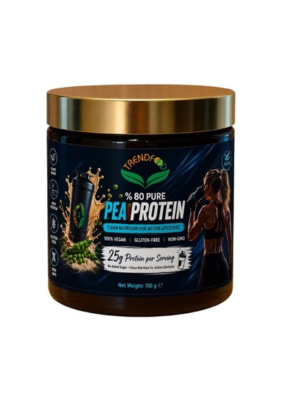 150 G Pea Protein Tozu Bezelye Proteini Bitkisel Protein, Vegan, Glutensiz 6 Servis Ahududu