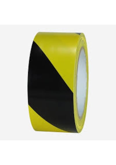 Yer Işaretleme Bandı Pvc 50Mm*30Mt Sarı-Siyah (1Adet)