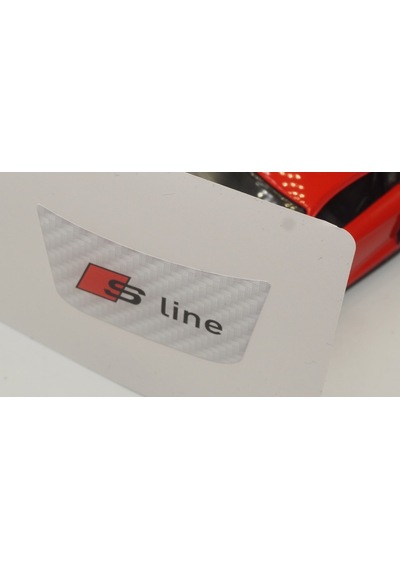Audi S Line Logo Beyaz Karbon Desen Damla Epoksi Direksiyon Logo