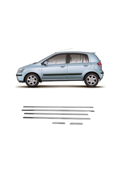 Hyundai Getz Krom Cam Çıtası 6parça 2002 Ve Üzeri P.çelik