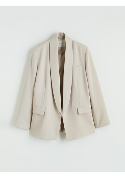 Lcw Vision Bej Şal Yaka Krep Kadın Blazer Ceket