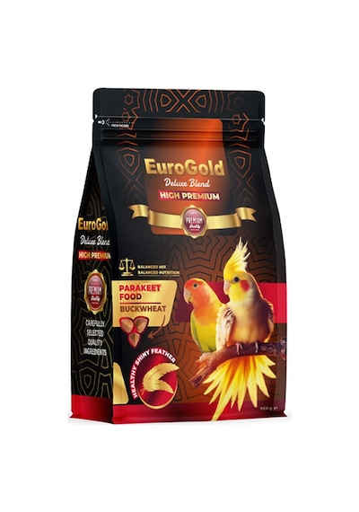Euro-gold - 512 - Deluxe Paraket Yemi Karabuğdaylı - Spt-gld - 1000 Gr.