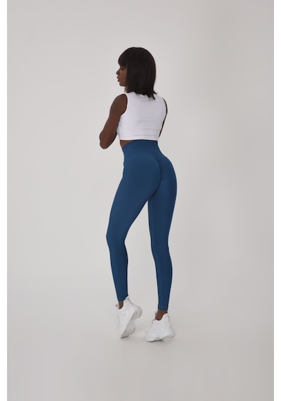Lismina Petrol Rengi Arkası Büzgülü - Scrunch Butt - Spor Tayt
