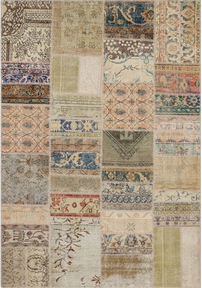 El Yapımı Tığ Işi Patchwork Halı 160x230 Cm - 6295