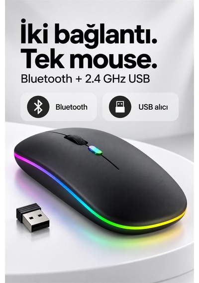 Siyah Şarjlı Kablosuz Sessiz Click Mouse Rgb Led Işıklı Ultra Slim 2.4ghz 800/1200/1600dpı Siyah 53923 - 936314570 Diğer Siyah Şarjlı Kablosuz Sessiz Click Mouse Rgb Led Işıklı Ultra Slim 2.4ghz 800/1200/1600dpı Siyah 53923 - 936314570 Diğer