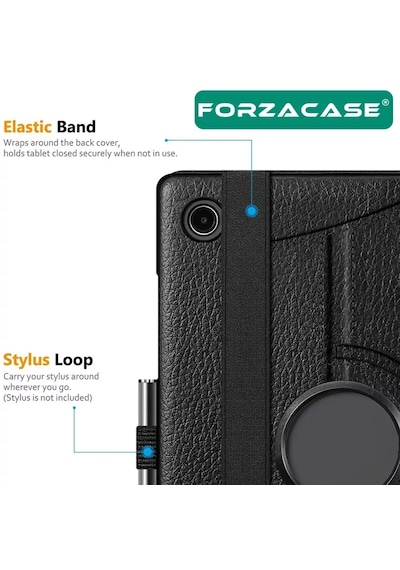 Forzacase Lenovo Tab P12 12.7 İnc Tb370fu İle Uyumlu 360 Derece Döner Standlı Kılıf - Fc012 Dönerli Kılıf