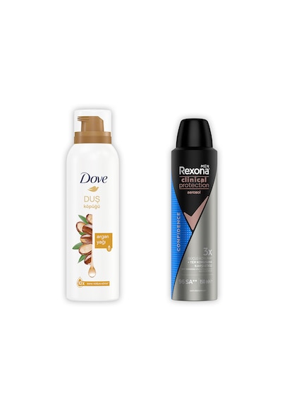 Rexona Men Clinical Protection Erkek Sprey Deodorant 150 ML + Dove Argan Yağlı Duş Köpüğü 200 ml