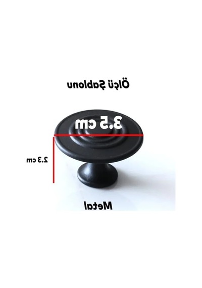 Mat Siyah Daire Kulp - Mobilya Ve Dolaplar İçin