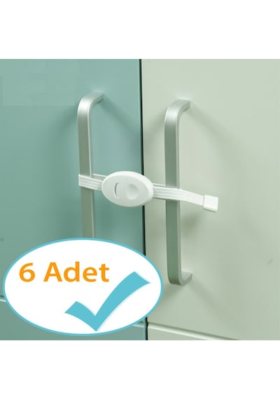 Evokids Çift Kapaklı Askılı Dolap Kilidi (6 Adet) Çok Renkli
