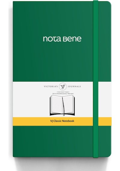 Nota Bene Classic Esnek Kapak Defter, 13x21 Cm, Çizgili Yeşil