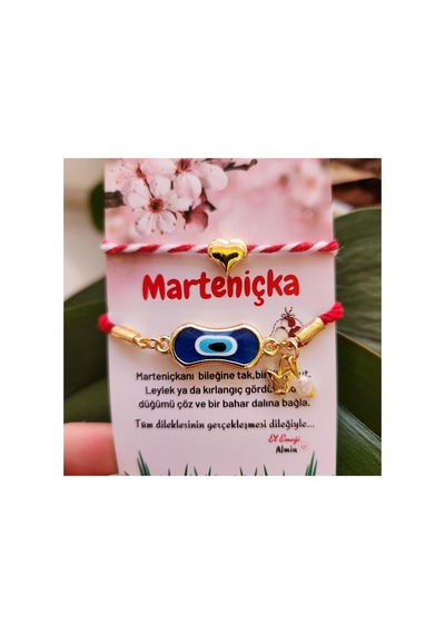 Nazar Boncuğu Bileklik Ve Marteniçka İkili Set Kırmızı Kordon Kalp Kırmızı Kordon Kalp