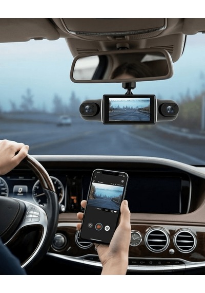 Wifi - 866 - Destekli Araç İçi Kamera 170 Derece Geniş Açılı Ve Loop - Cadde101 - Kayıt Özellikli