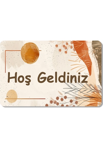 Dijital Baskılı Hoş Geldiniz Yazılır Desenli Dekoratif Dış Kapı Önü Ve Iç Mekan Paspası Yıkanabilir Turkuaz
