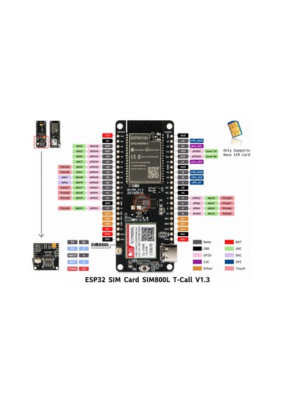 Esp32 Sim Card Sım800l T-call V1.4 2g Gsm/gprs Geliştirme Kartı Imeı Kayıtlı