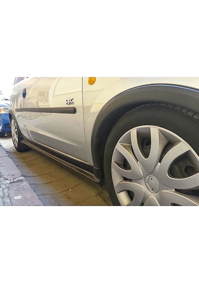 Opel Corsa C Yan Marşpiyel Seti Plastik 2 Adet Mat Siyah 2000 2001 2002 2003 2004 2005 2006 Karlık+ek+bodykit
