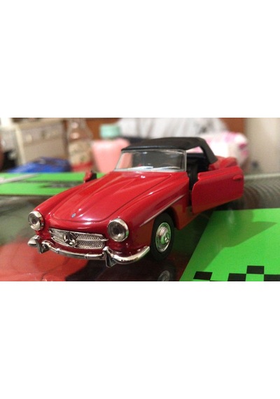 Model Metal Araba 1/36 Çek Bırak 1955 Kırmızı Mercedes Benz 190sl