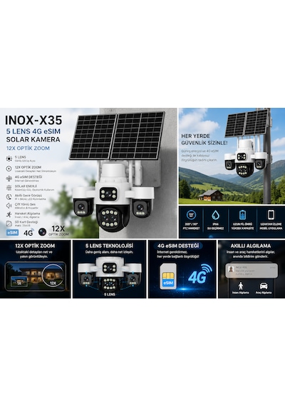 Inox-x35 5 Lens 4g Esim Solar Kamera