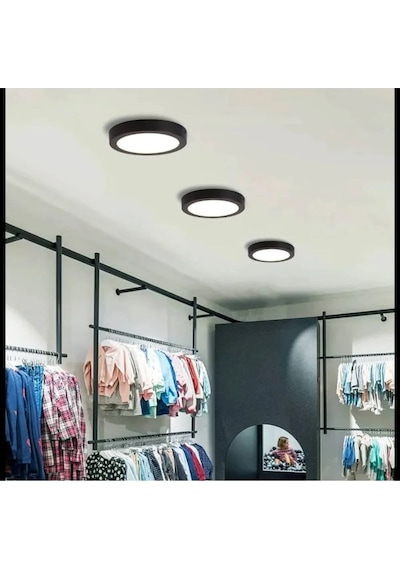 Cata Ct-5238 30w Panel Led Armatür Siyah Yulvarlak Sıva Üstü Metal Kasa Beyaz Işık 6400k Siyah
