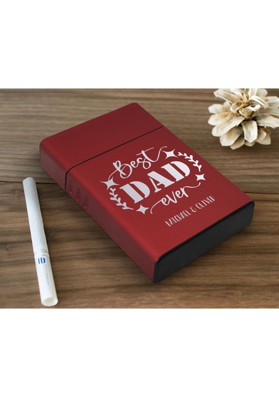 Bk Gift Kişiye Özel İsimli Babalar Günü Tasarımlı Kırmızı Metal Sigara Tabakası ,babalar Günü Hediyesi , Babaya Hediye , Sigara Tabakası-10