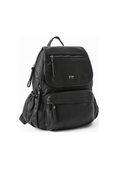 571 Collections Yıkanmış Deri Sırt Çantası Siyah Model: 571-14-11m
