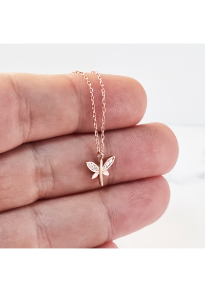 Altın Sepeti Rose Gümüş Mini Yusufçuk Kolye G1541Klr2
