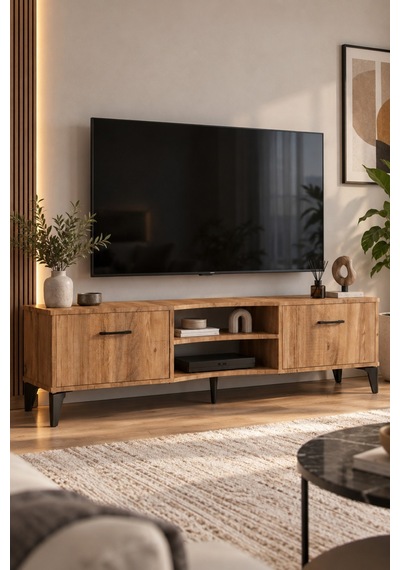 Sulorahome Suntalam Kahverengi Tv Sehpası 160x35 Cm