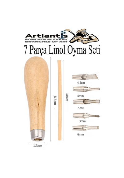 Linol Baskı Seti 1 Paket A3 30x40 Cm Linolyum Tabaka Gri Linol Oyma Seti 5 Bıçaklı Rulo Fırça Mürekkep Linol Baskı Seti Siyah