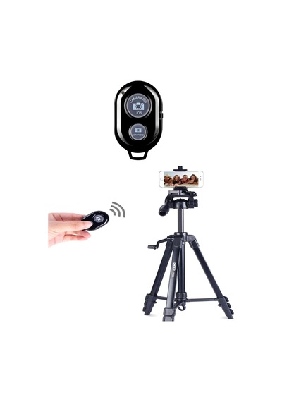 Bluetooth Uzaktan Kumanda Pilli Tüm Telefonlara Uyumlu Video Selfie Ve Fotoğraf Çekme Siyah Siyah