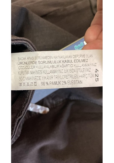 La Carte Dar Paça Likralı İpek 30-38 Kadın Kot Pantolon 2000 Kahverengi