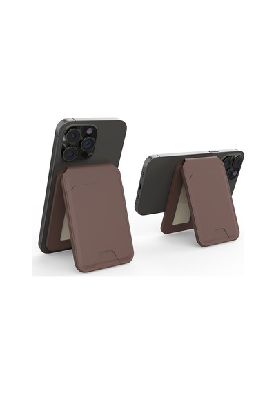 Micflip P17 İos Cihazlara Özel Magnetik Standlı Kartlık Kahverengi