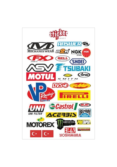 Motosiklet Sponsor Sticker Seti (D)