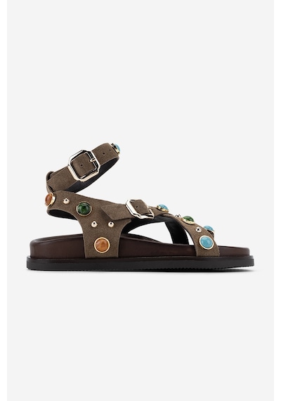 Valmenti Kadın Hakiki Deri Taupe Düz Sandalet 1141 832 Bn Sndlt Y26 Taupe Suede Vizon